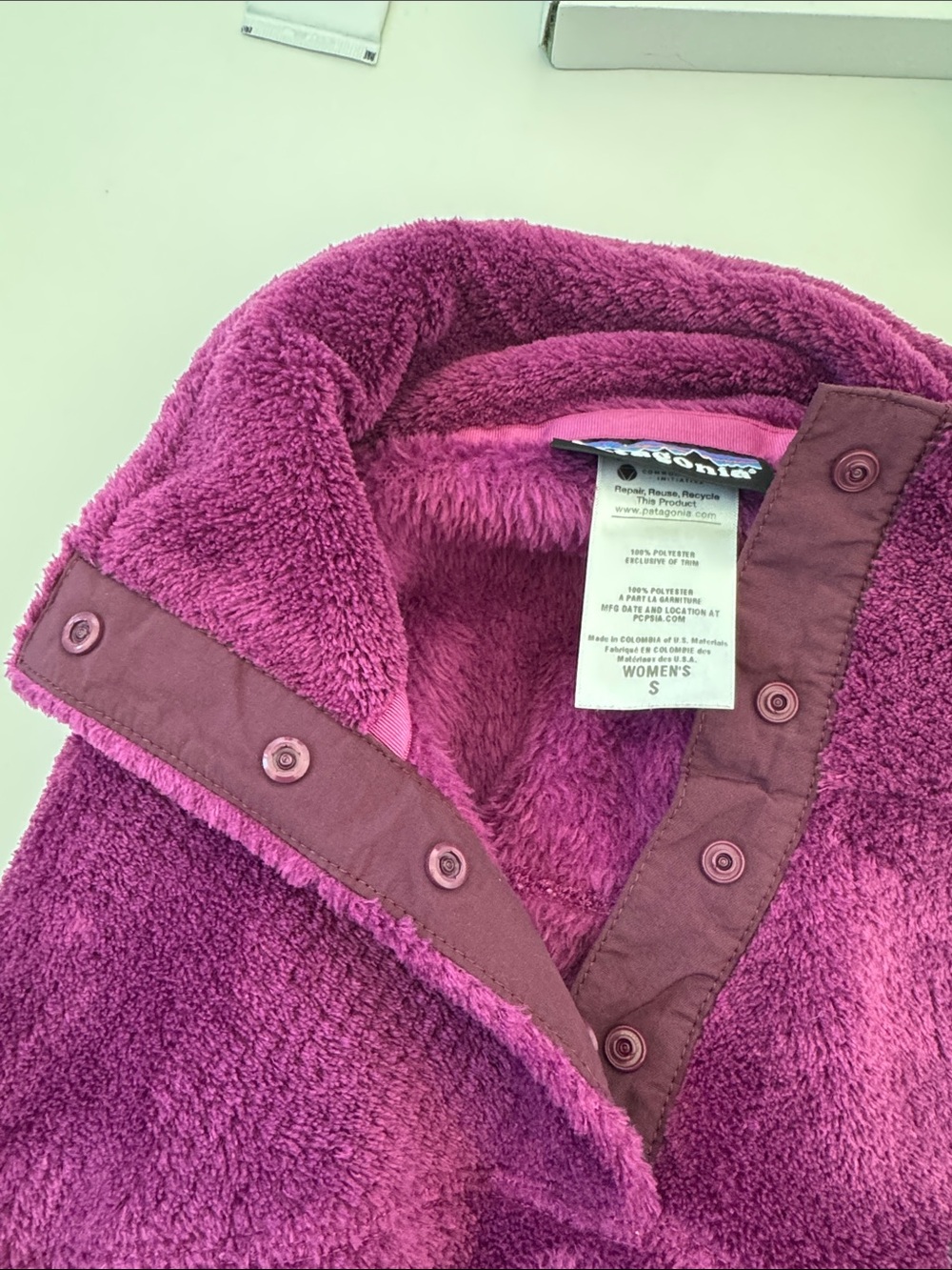 Patagonia Re-Tool Snap-T Fleece Pullover Women’s Small Pink Purple Polartec - Picture 6 of 6